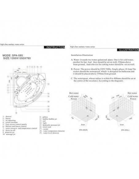Cada cu hidromasaj SPA-085 - 4 Cada cu hidromasaj SPA-085 - 4
