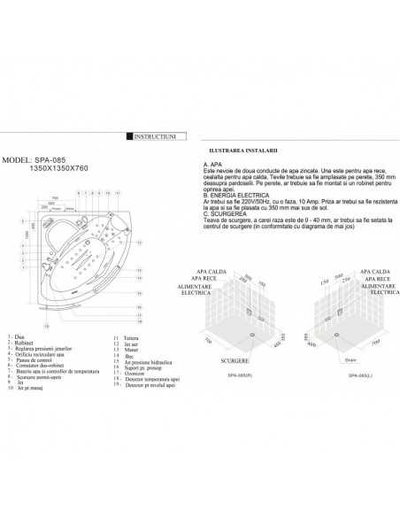 Cada cu hidromasaj SPA-085 - 5 Cada cu hidromasaj SPA-085 - 5