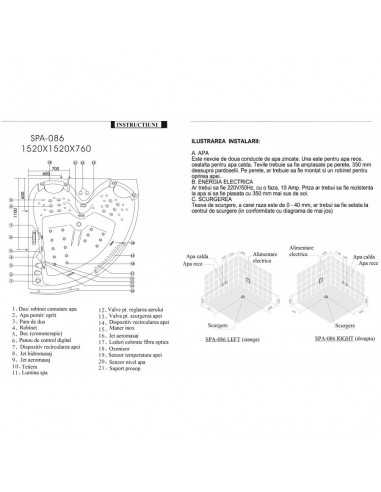 Cada cu hidromasaj SPA-086 - 4 Cada cu hidromasaj SPA-086 - 4
